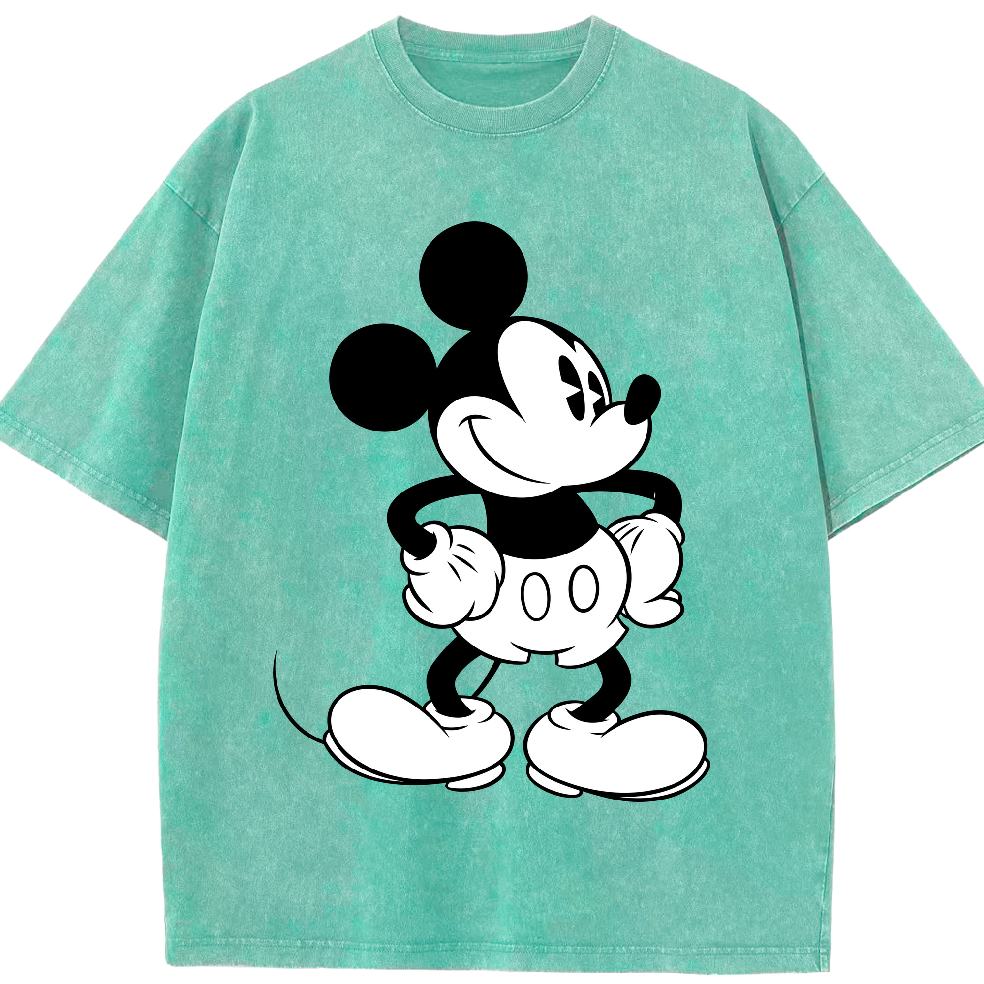 （画像用） ミッキーマウス Mickey Mouse 綿100% ヴィンテージ風 半袖Tシャツ（フロントプリント）